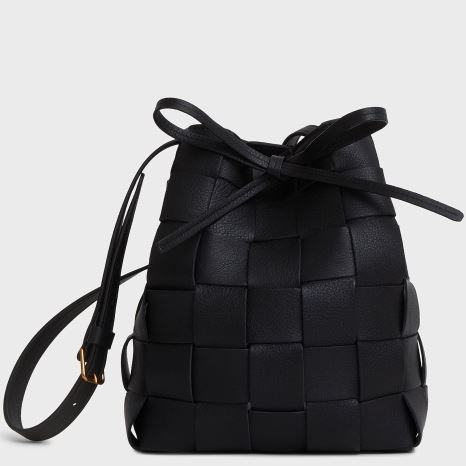 Women's Mansur Gavriel Upcycled Woven Mini Bucket Bags Black | AU 14M0HP